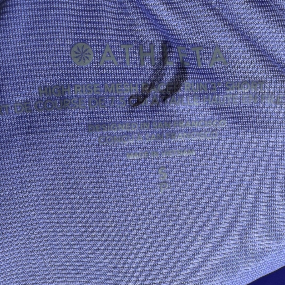 Athleta High Rise Run Short size Small Purple/White - Picture 2 of 7